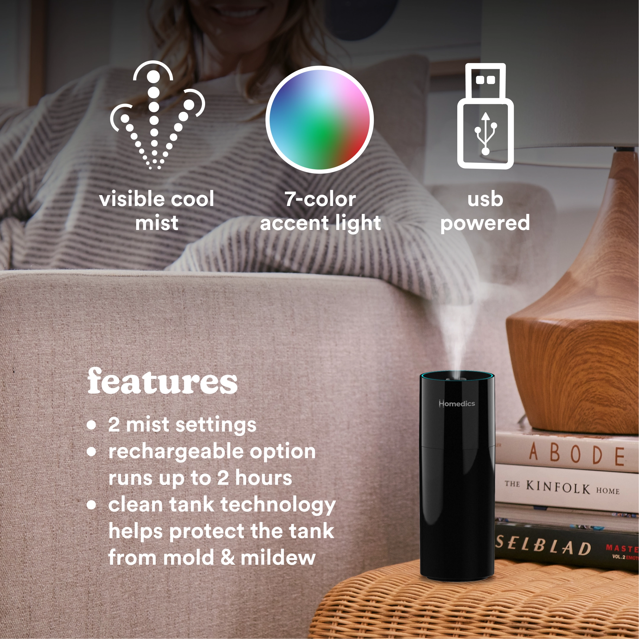 Homedics Portable Ultrasonic Humidifier - Image 17