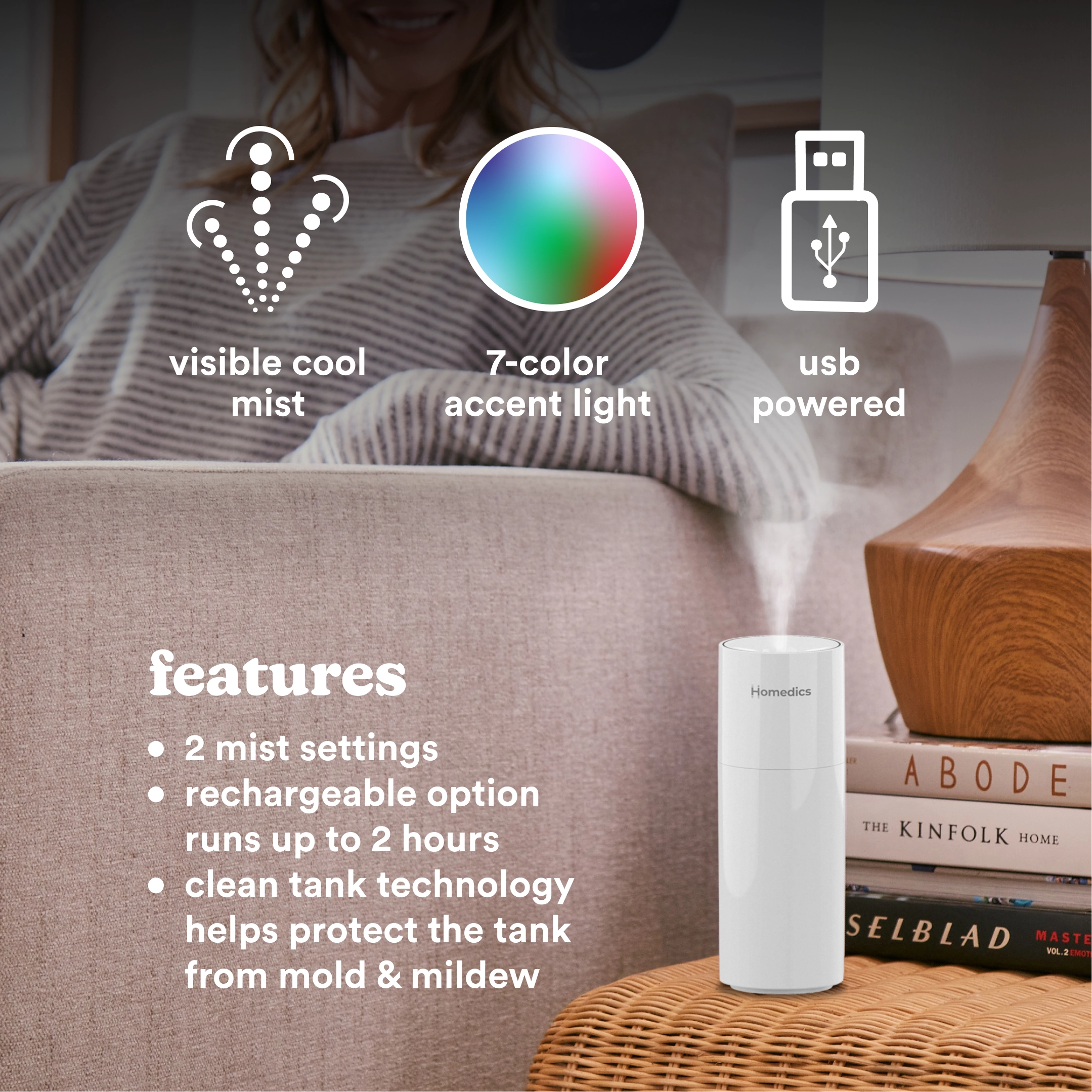 Homedics Portable Ultrasonic Humidifier - Image 7