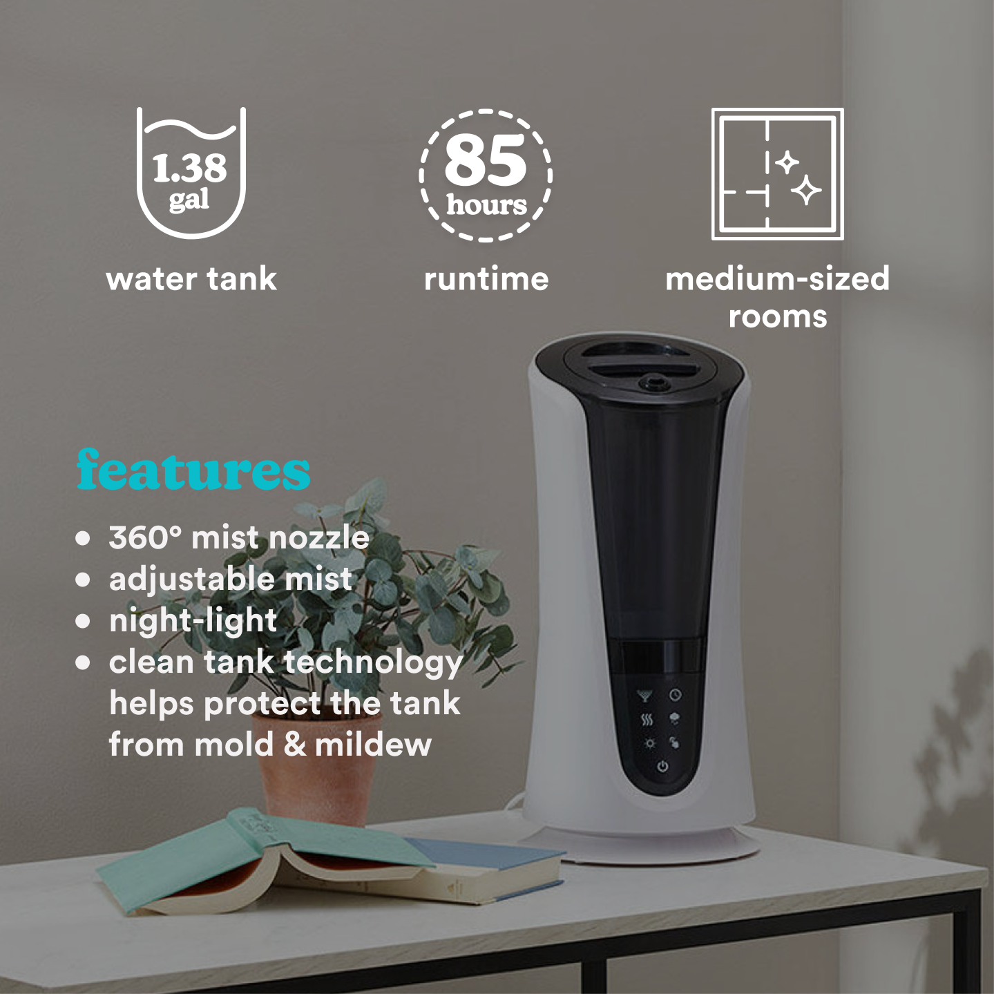 TotalComfort Deluxe Warm & Cool Mist Ultrasonic Humidifier - Image 8