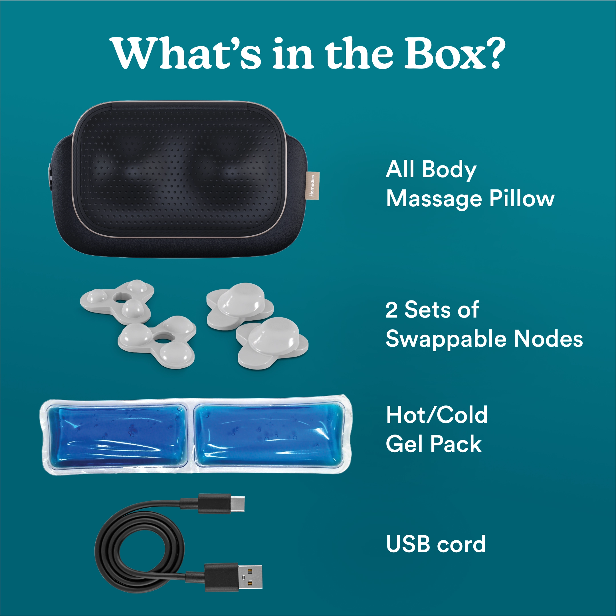 ModMassage All-Body Massage Pillow with Interchangeable Attachments and Hot/Cold Gel Pack - Image 10