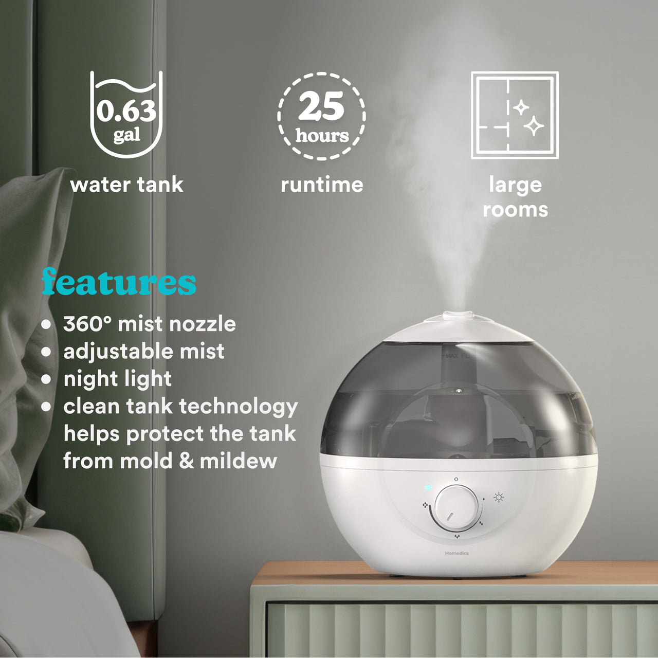 Homedics Ultrasonic Humidifier CMTF32 - Image 7